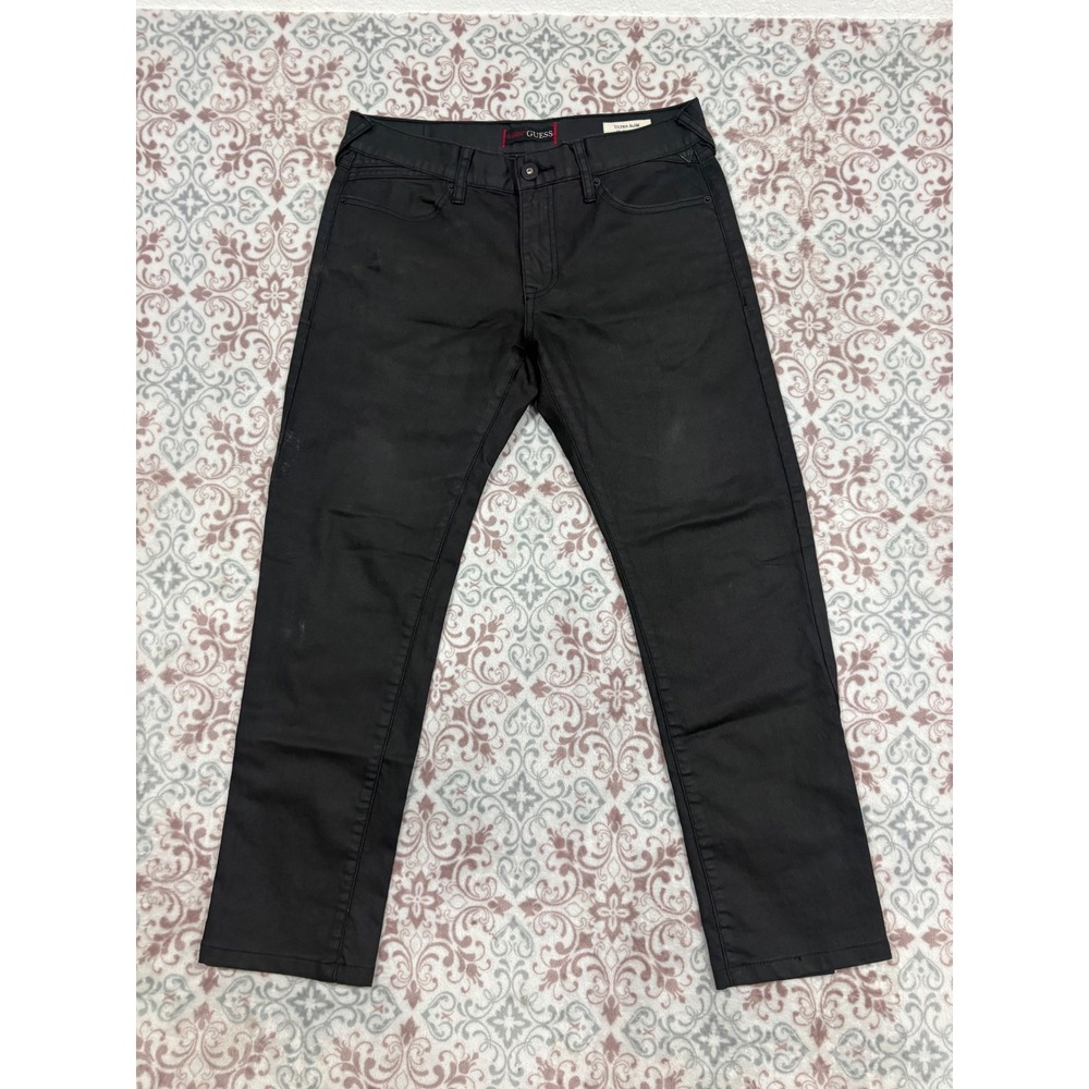 Guess McCrae Fit Ultra Slim Black Coated Jeans Mens 30x30 X53114D1AJ1